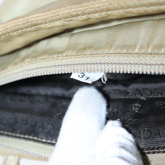 PRADA Tote Bag Nylon Beige Silver - Picture 12 of 16
